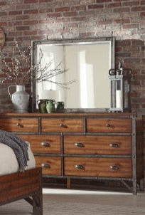 Homelegance - Holverson Brown Milk Crate 4 Piece Queen Sleigh Bedroom Set - 1715-1-4 - ATL FURNITURE