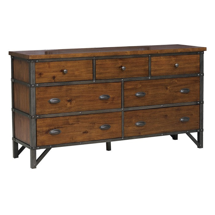 Homelegance - Holverson Brown Milk Crate 6 Piece Queen Sleigh Bedroom Set - 1715-1-6 - ATL FURNITURE