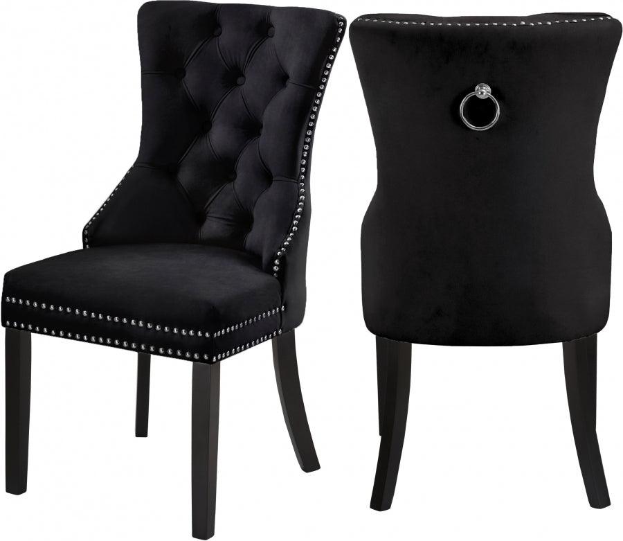 Meridian Furniture - Nikki Dining Chair In Black (Set Of 2) - 740Black-C - ATL FURNITURE