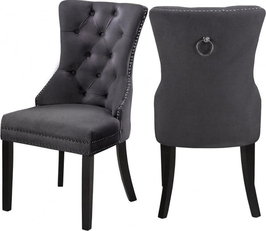 Meridian Furniture - Nikki Dining Chair In Grey (Set Of 2) - 740Grey-C - ATL FURNITURE