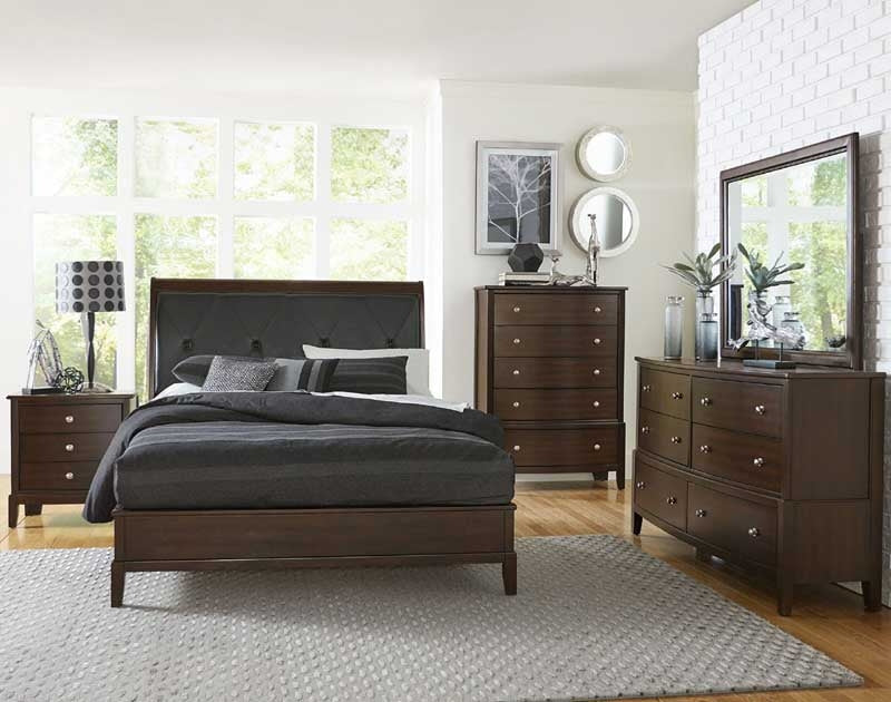 Homelegance - Cotterill Cherry 5 Piece Queen Panel Bedroom Set - 1730-1-9 - ATL FURNITURE