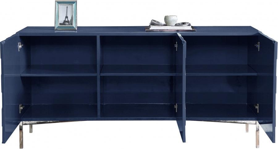 Meridian Furniture - Collette Sideboard | Buffet In Navy Lacquer - 309 - ATL FURNITURE