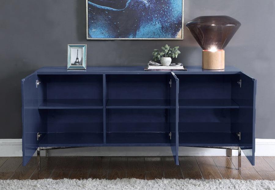 Meridian Furniture - Collette Sideboard | Buffet In Navy Lacquer - 309 - ATL FURNITURE