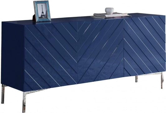 Meridian Furniture - Collette Sideboard | Buffet In Navy Lacquer - 309 - ATL FURNITURE