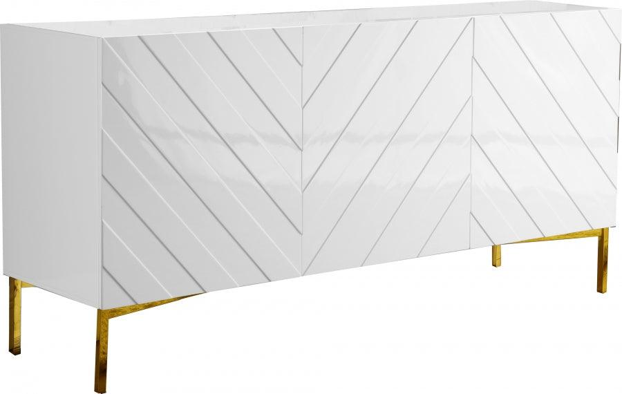 Meridian Furniture - Collette Sideboard | Buffet In White Lacquer - 310 - ATL FURNITURE