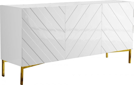 Meridian Furniture - Collette Sideboard | Buffet In White Lacquer - 310 - ATL FURNITURE