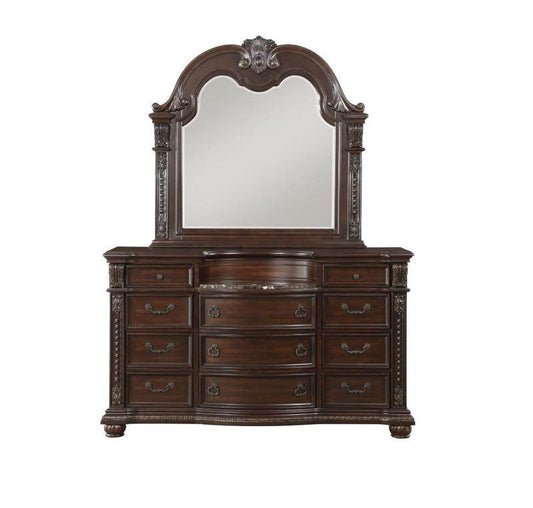 Homelegance - Cavalier Dark Cherry Dresser And Mirror Set - 1757-5-6 - ATL FURNITURE