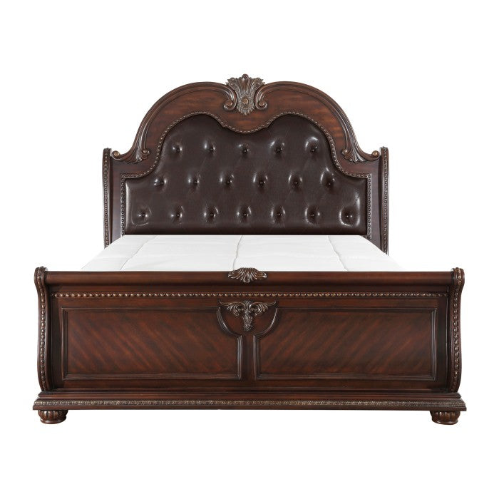 Homelegance - Cavalier Dark Cherry Queen Sleigh Bed - 1757-1 - ATL FURNITURE