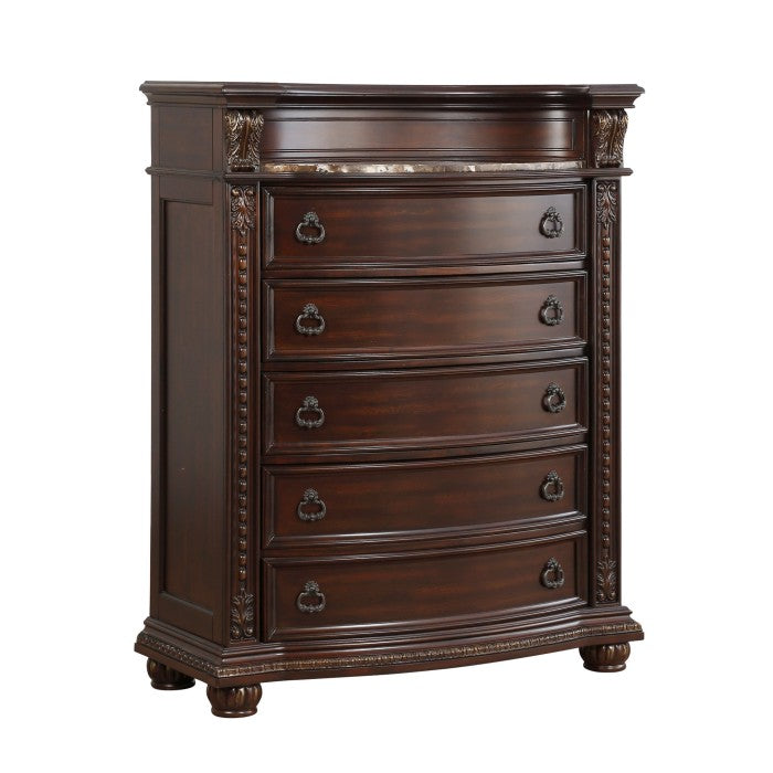 Homelegance - Cavalier Dark Cherry 6 Piece Queen Sleigh Bedroom Set - 1757-1-6 - ATL FURNITURE