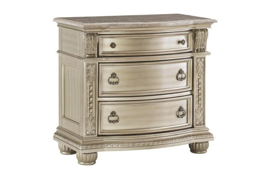 Homelegance - Cavalier Night Stand In Silver 1757SV-4 - ATL FURNITURE