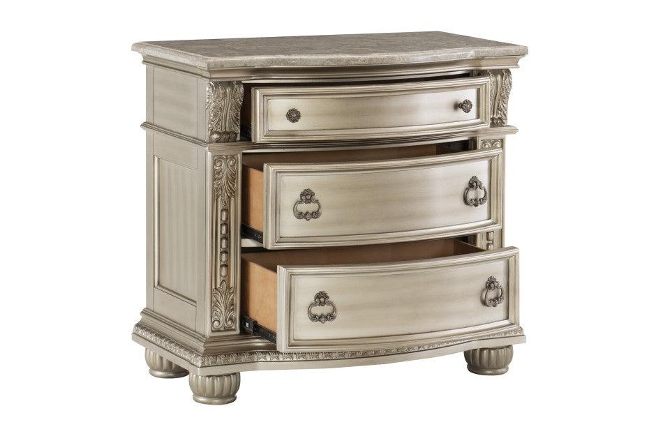 Homelegance - Cavalier Night Stand In Silver 1757SV-4 - ATL FURNITURE