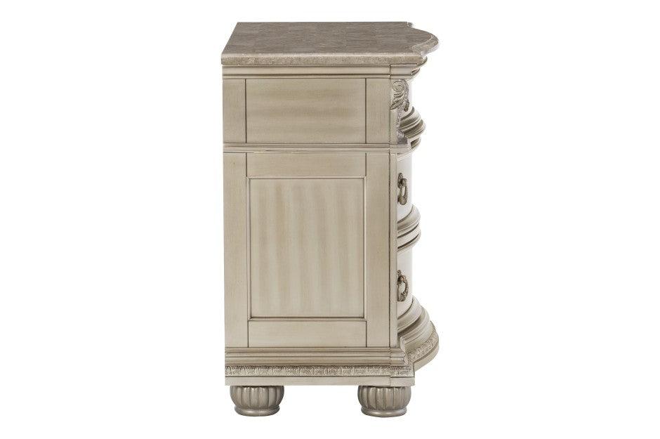 Homelegance - Cavalier Night Stand In Silver 1757SV-4 - ATL FURNITURE