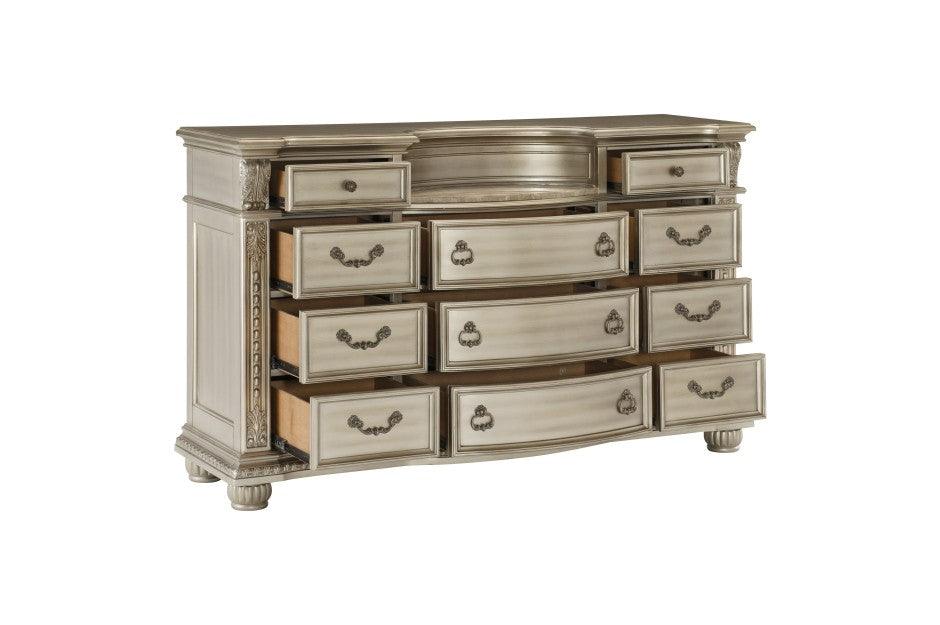 Homelegance - Cavalier Dresser And Mirror In Silver - ATL FURNITURE