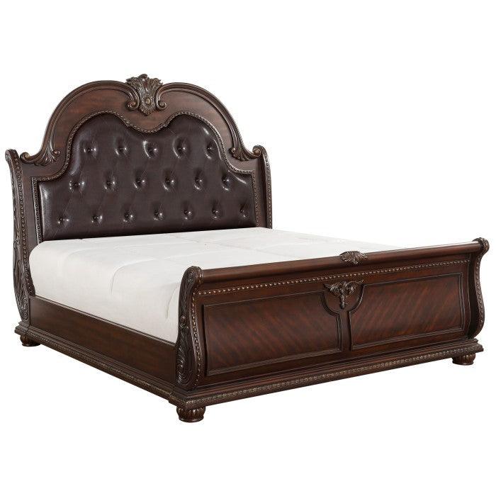 Homelegance - Cavalier Dark Cherry Eastern King Sleigh Bed - 1757K-1Ek - ATL FURNITURE