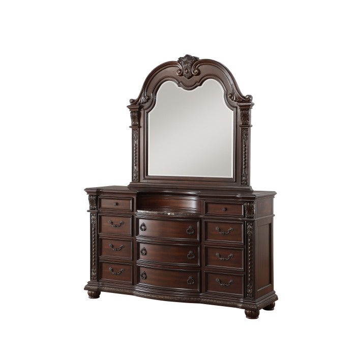 Homelegance - Cavalier Dark Cherry 6 Piece Queen Sleigh Bedroom Set - 1757-1-6 - ATL FURNITURE
