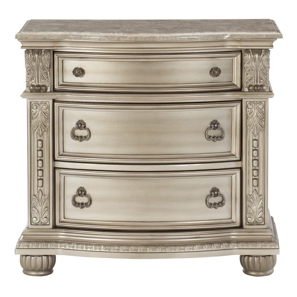 Homelegance - Cavalier Night Stand In Silver 1757SV-4 - ATL FURNITURE