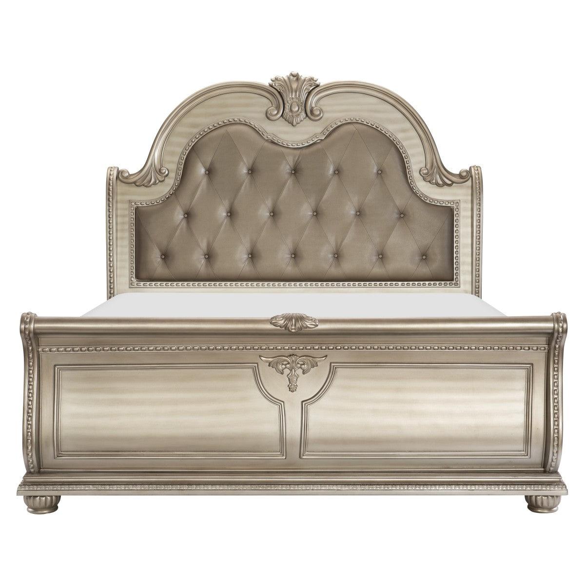 Homelegance - Cavalier Eastern King Bed In Silver - ATL FURNITURE