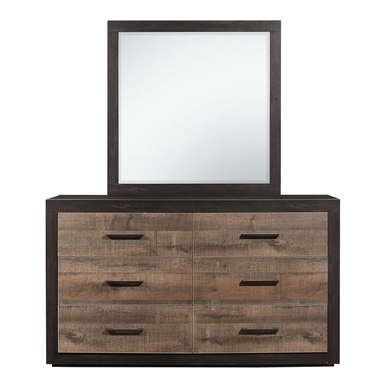 Homelegance - Miter Mahogany And Ebony Dresser And Mirror Set - 1762-5-6 - ATL FURNITURE