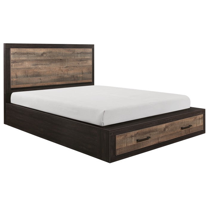 Homelegance - Miter Mahogany And Ebony 5 Piece Eastern King Platform Storage Bedroom Set - 1762K-1Ek-9 - ATL FURNITURE