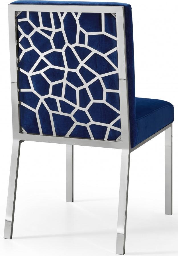 Meridian Furniture - Opal Velvet Dining Chair In Navy (Set Of 2) - 736Navy-C - ATL FURNITURE