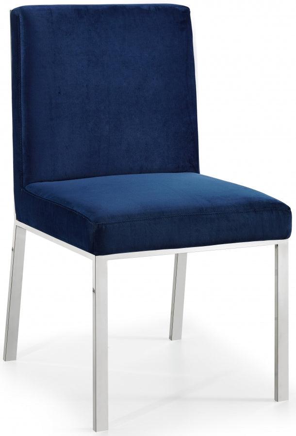 Meridian Furniture - Opal Velvet Dining Chair In Navy (Set Of 2) - 736Navy-C - ATL FURNITURE