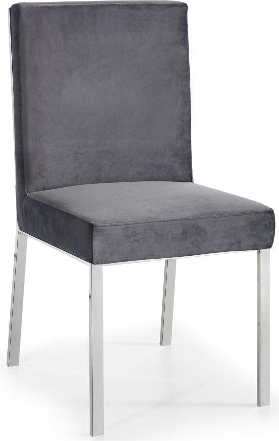 Meridian Furniture - Opal Velvet Dining Chair In Grey (Set Of 2) - 736Grey-C - ATL FURNITURE