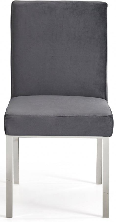 Meridian Furniture - Opal Velvet Dining Chair In Grey (Set Of 2) - 736Grey-C - ATL FURNITURE