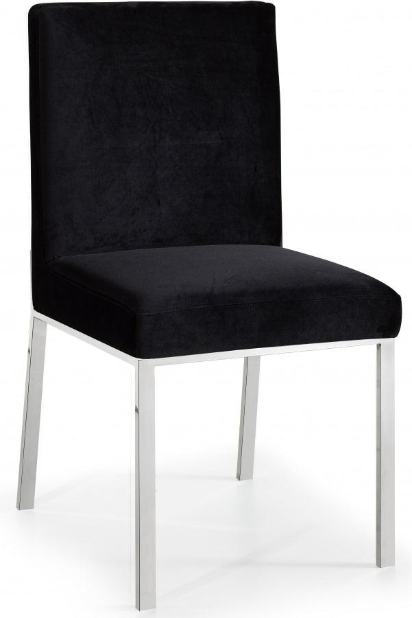 Meridian Furniture - Opal Velvet Dining Chair In Black (Set Of 2) - 736Black-C - ATL FURNITURE