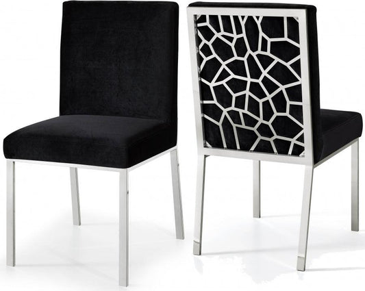 Meridian Furniture - Opal Velvet Dining Chair In Black (Set Of 2) - 736Black-C - ATL FURNITURE