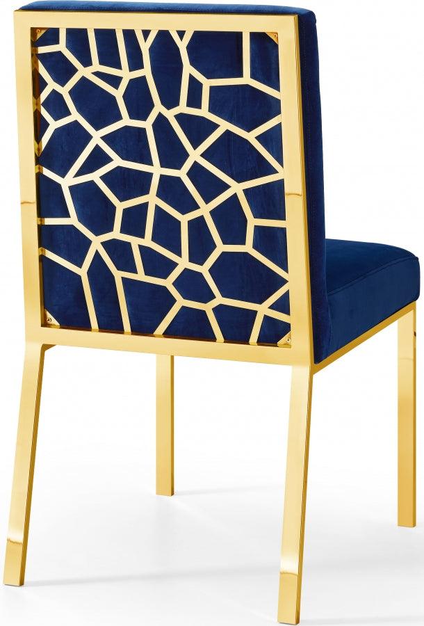 Meridian Furniture - Opal Velvet Dining Chair In Navy (Set Of 2) - 737Navy-C - ATL FURNITURE