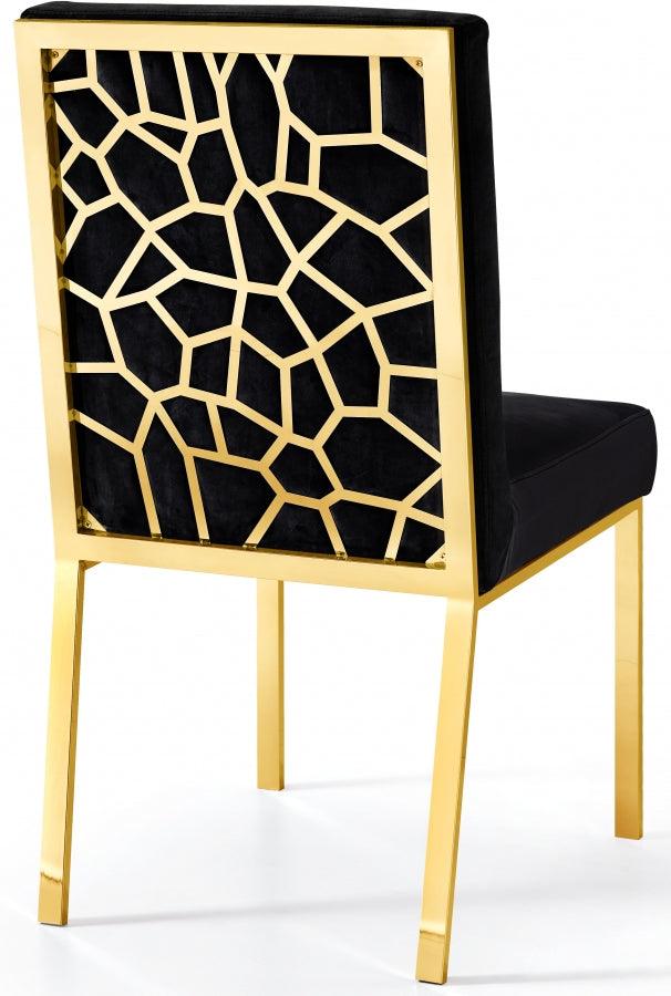 Meridian Furniture - Opal Velvet Dining Chair In Black (Set Of 2) - 737Black-C - ATL FURNITURE