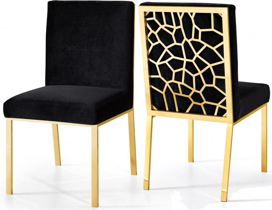 Meridian Furniture - Opal Velvet Dining Chair In Black (Set Of 2) - 737Black-C - ATL FURNITURE