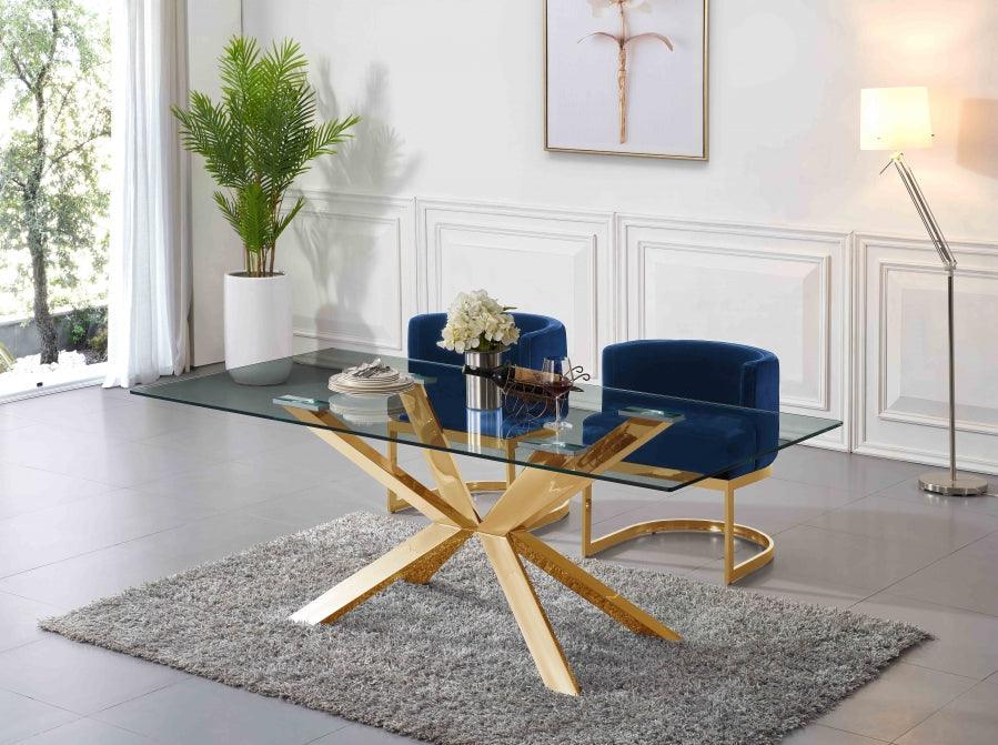 Meridian Furniture - Gianna Velvet Dining Chair In Navy (Set Of 2) - 718Navy-C - ATL FURNITURE