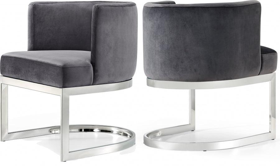 Meridian Furniture - Gianna Velvet Dining Chair In Grey (Set Of 2) - 734Grey-C - ATL FURNITURE