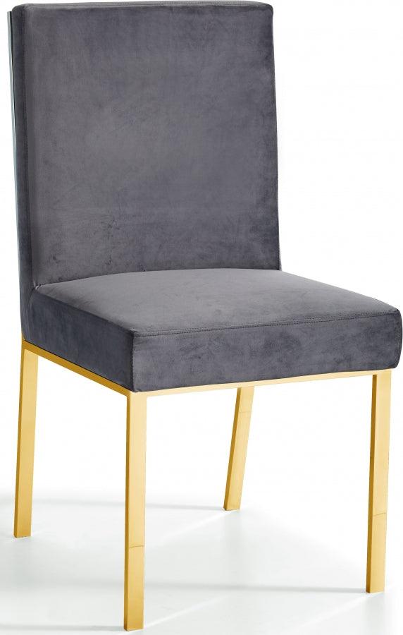 Meridian Furniture - Opal Velvet Dining Chair In Grey (Set Of 2) - 737Grey-C - ATL FURNITURE