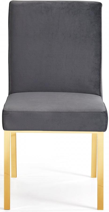 Meridian Furniture - Opal Velvet Dining Chair In Grey (Set Of 2) - 737Grey-C - ATL FURNITURE