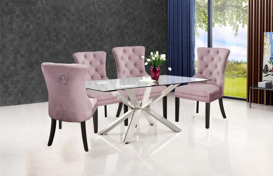 Meridian Furniture - Nikki Dining Chair In Pink (Set Of 2) - 740Pink-C - ATL FURNITURE