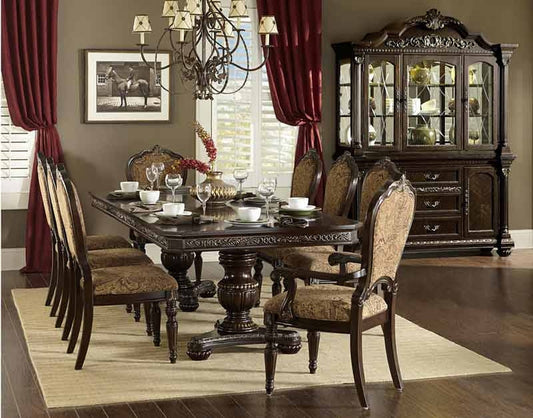 Homelegance - Russian Hill Warm Cherry 7 Piece Extendable Dining Room Set - 1808-112-7 - ATL FURNITURE