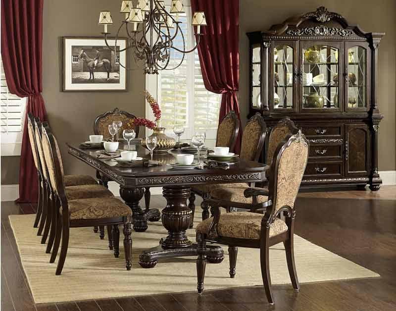 Homelegance - Russian Hill Warm Cherry 9 Piece Extendable Dining Room Set - 1808-112-9 - ATL FURNITURE