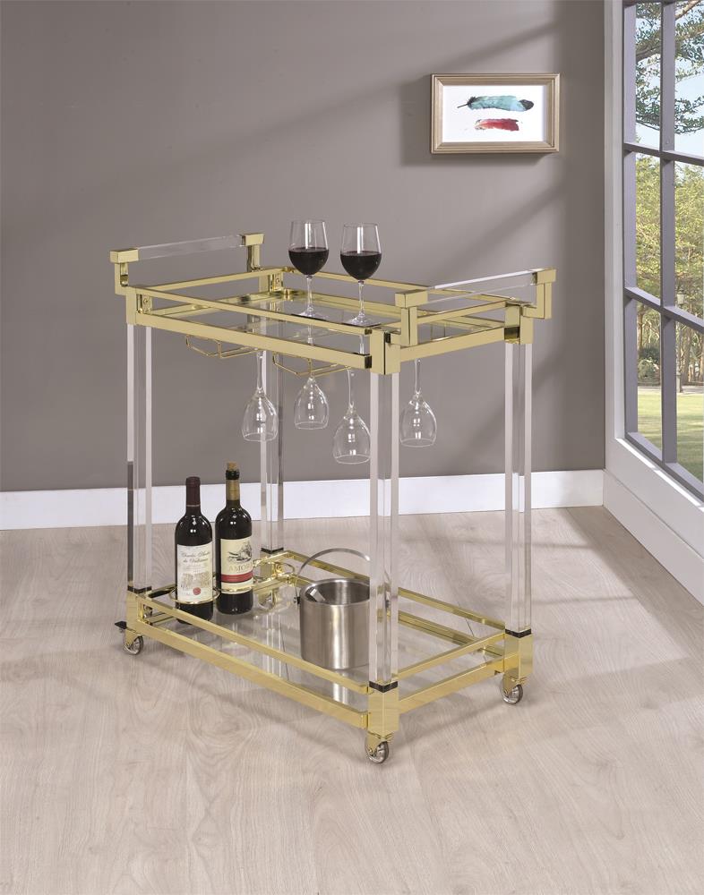 Modern Clear Acrylic Serving Cart - ATL FURNITURE