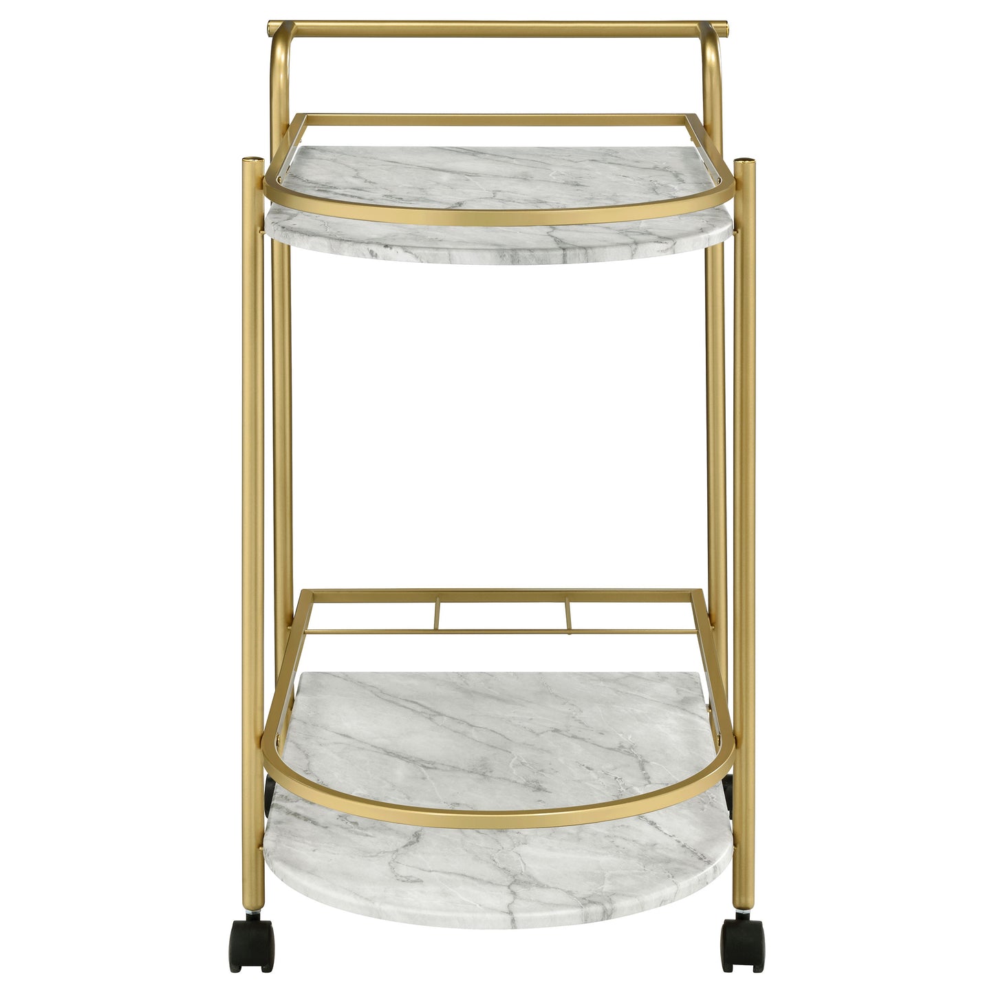Desiree 2-tier Bar Cart with Casters Gold