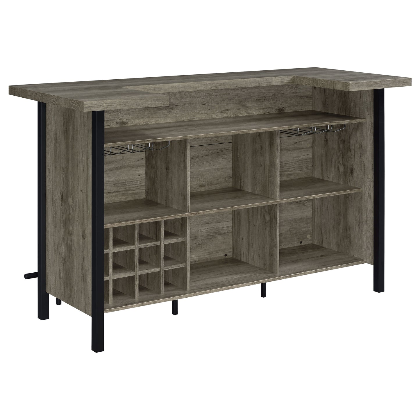 Bellemore Freestanding Home Bar Wine Cabinet Grey Driftwood