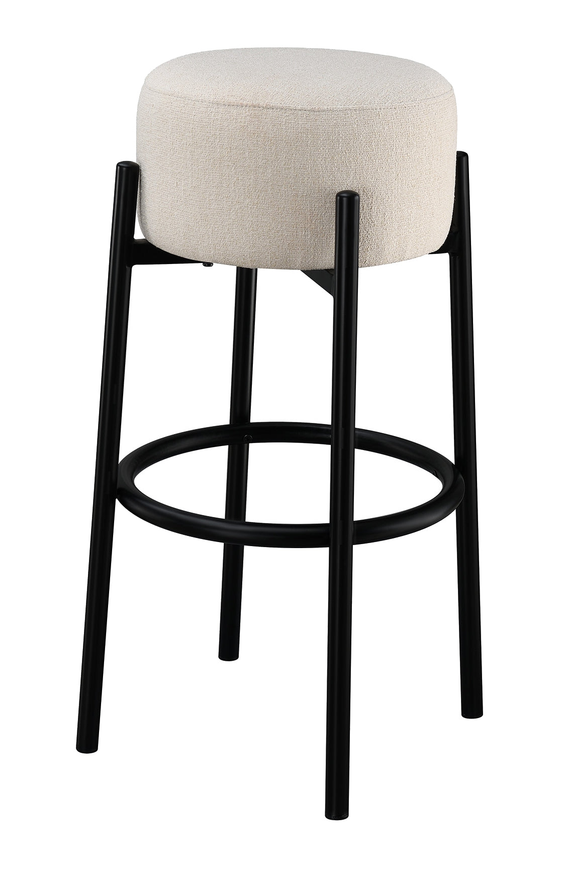 Leonard Upholstered Backless Bar Stool White (Set of 2)