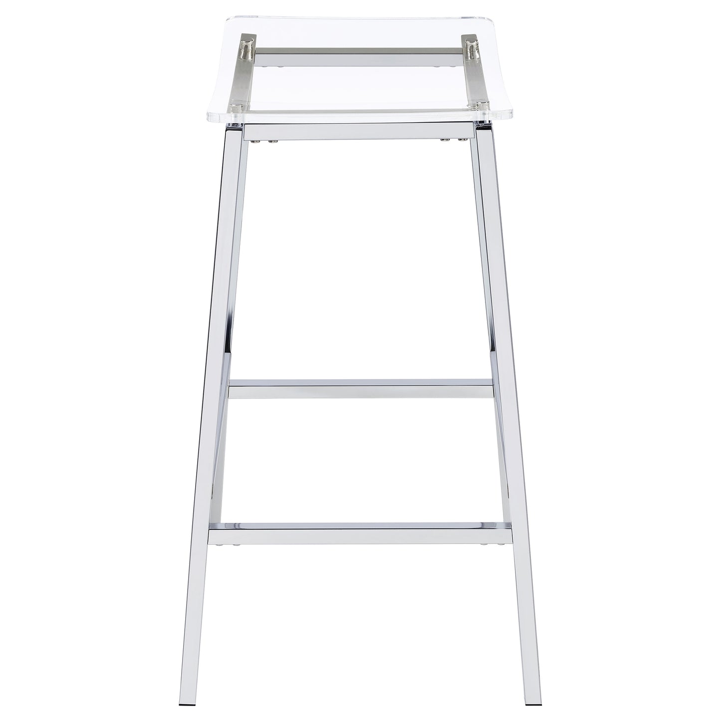 Jovani Acrylic Backless Bar Stools Clear and Chrome (Set of 2)