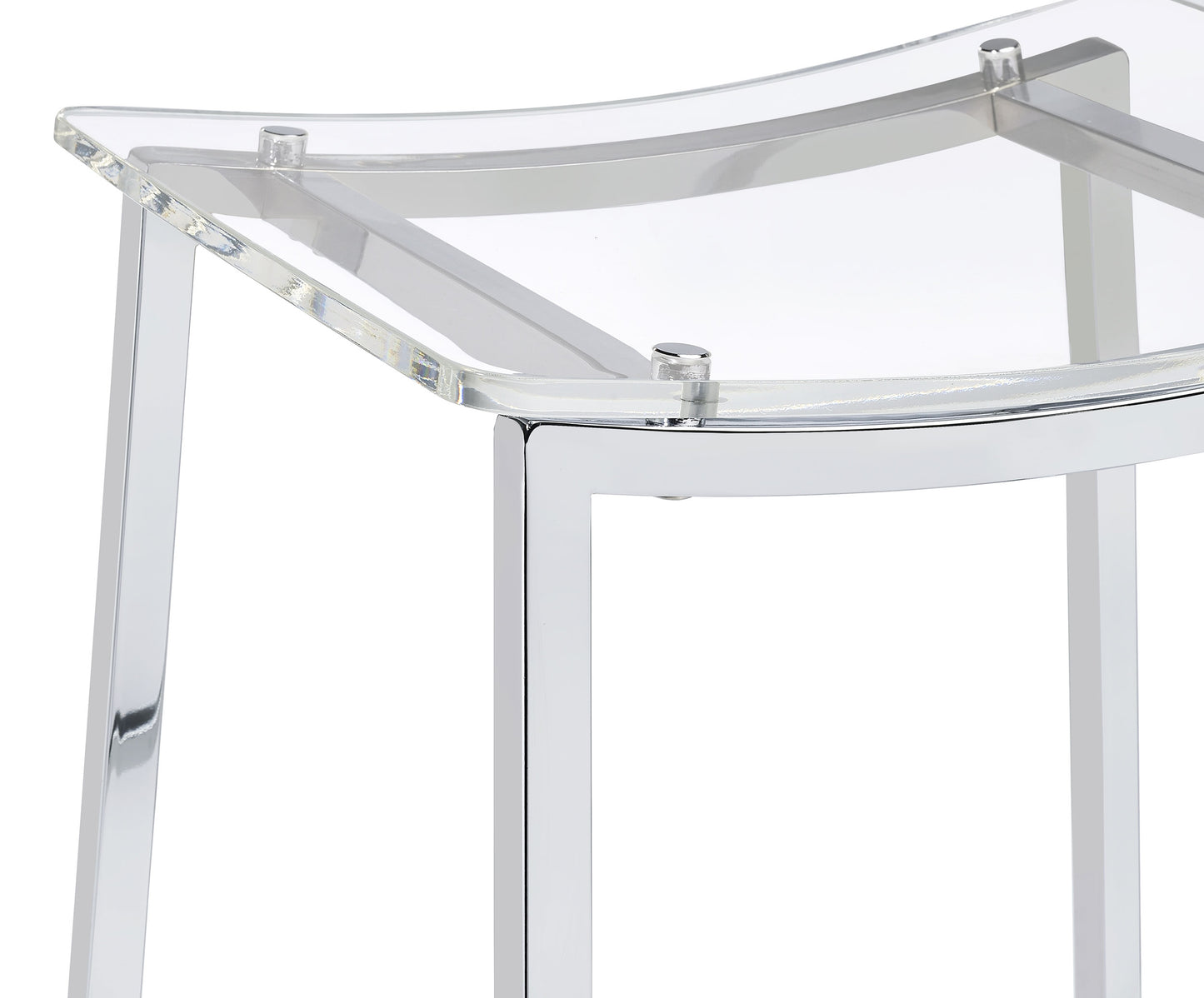 Jovani Acrylic Backless Bar Stools Clear and Chrome (Set of 2)
