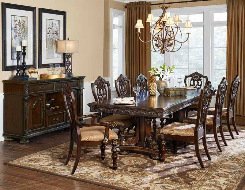 Homelegance - Catalonia Cherry 10 Piece Dining Room Set - 1824-112-10 - ATL FURNITURE