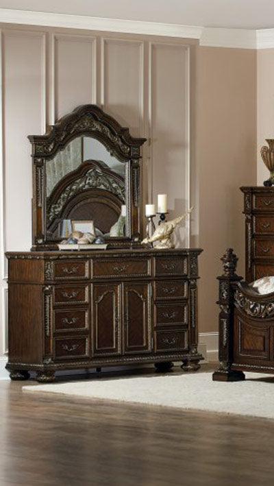 Homelegance - Catalonia Dresser With Mirror In Dark Cherry - 1824-6 - ATL FURNITURE