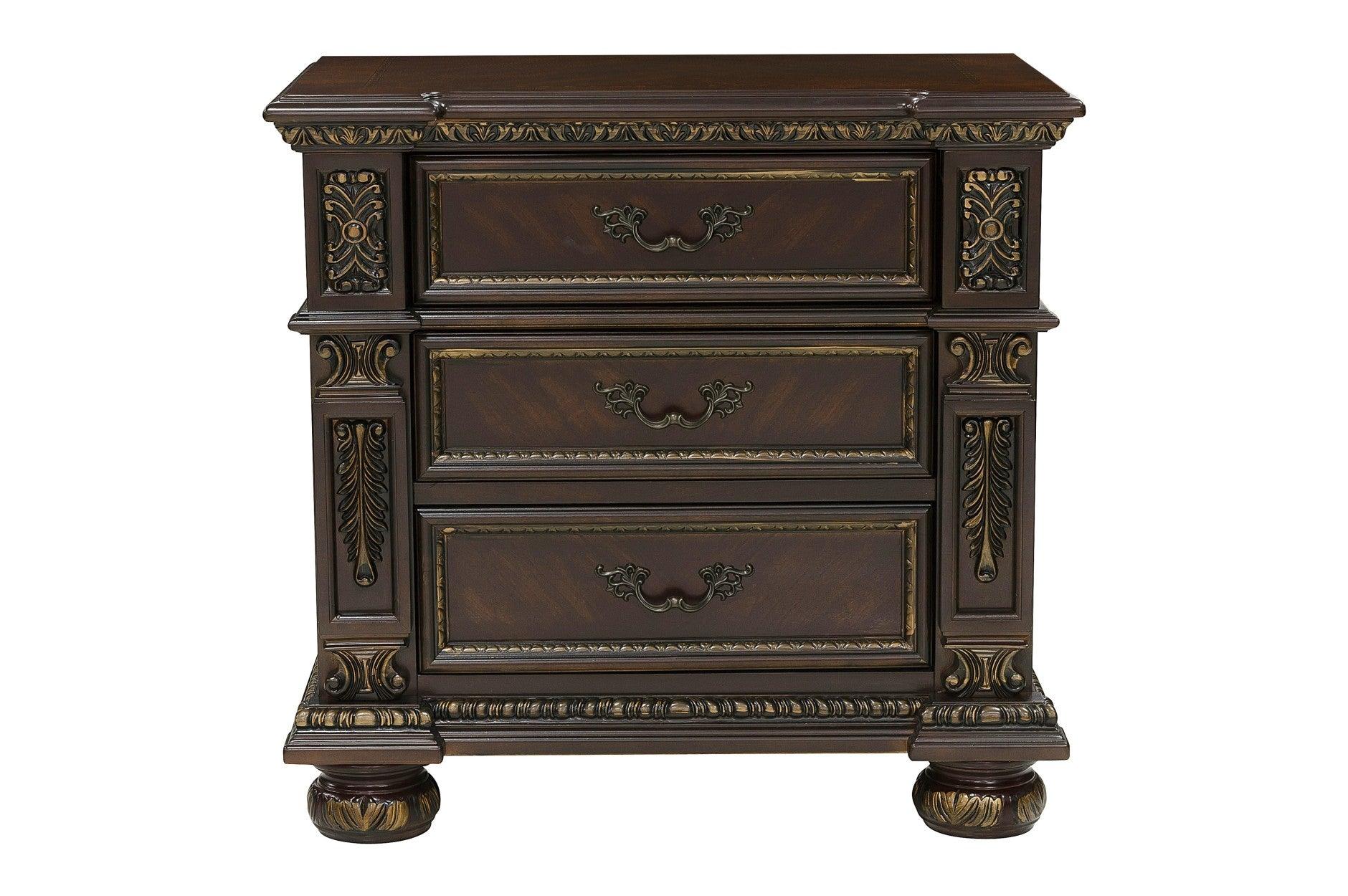 Homelegance - Catalonia 6 Piece Eastern King Bed Set In Dark Cherry - 1824K-1Ek-6Set - ATL FURNITURE