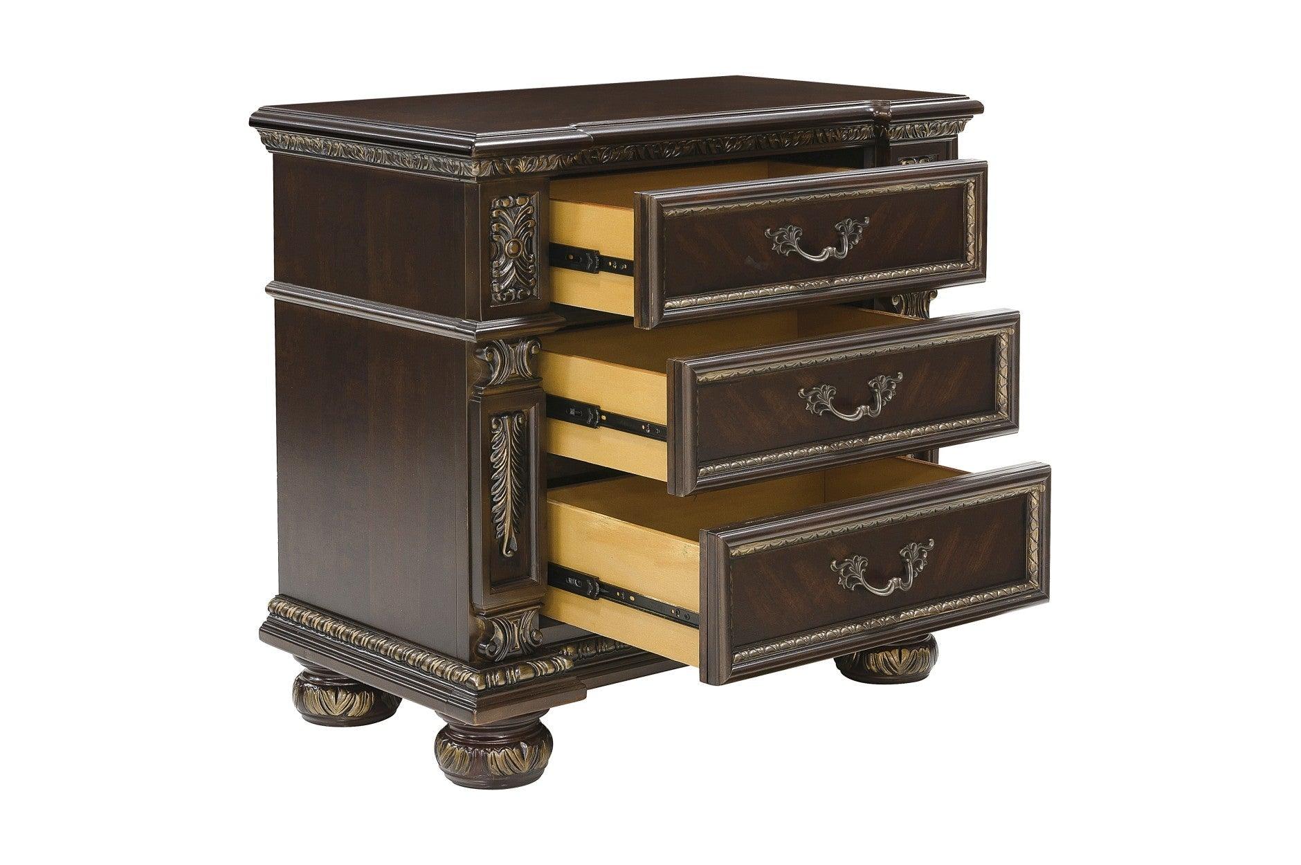 Homelegance - Catalonia 6 Piece Eastern King Bed Set In Dark Cherry - 1824K-1Ek-6Set - ATL FURNITURE