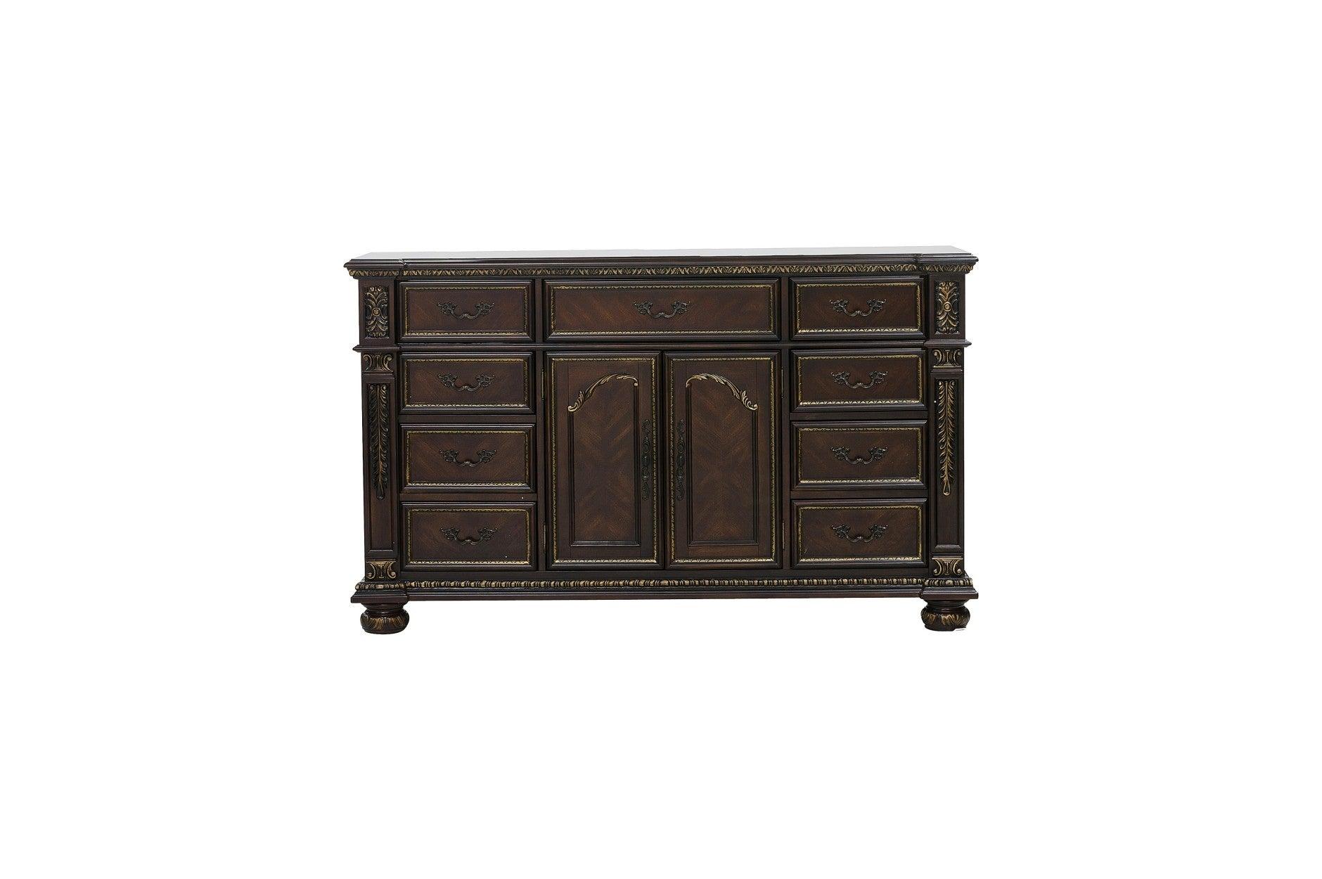 Homelegance - Catalonia Dresser With Mirror In Dark Cherry - 1824-6 - ATL FURNITURE